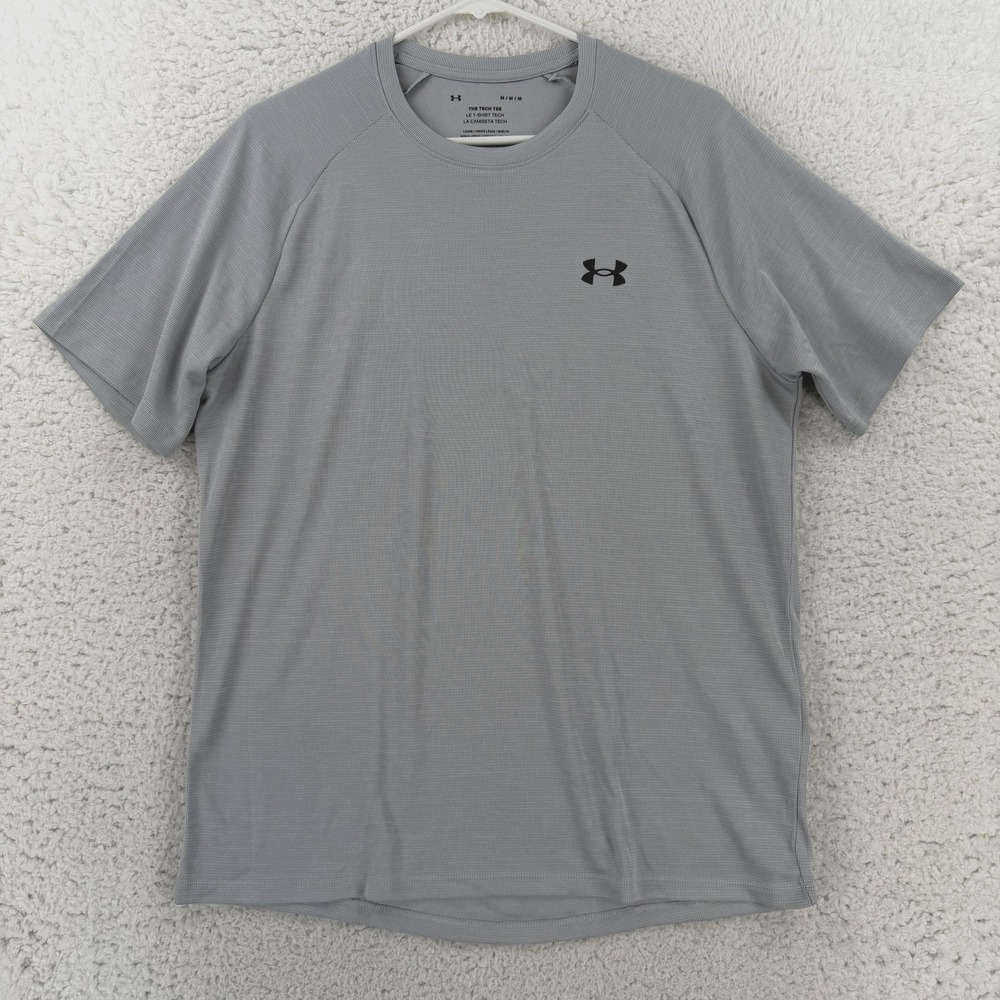 Under Armour Tech Tee Mens Medium Gray Short Sleeve Training 1382796 NWT